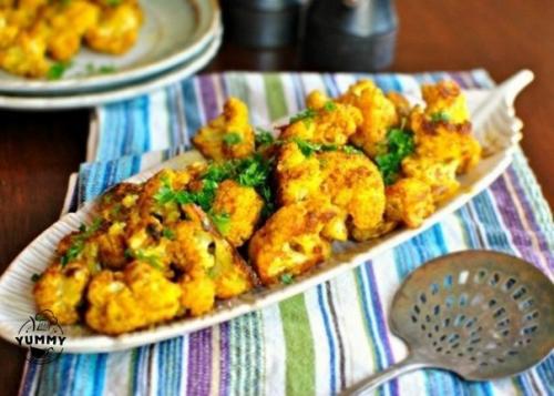 Печеная цветная капуста с Карри.