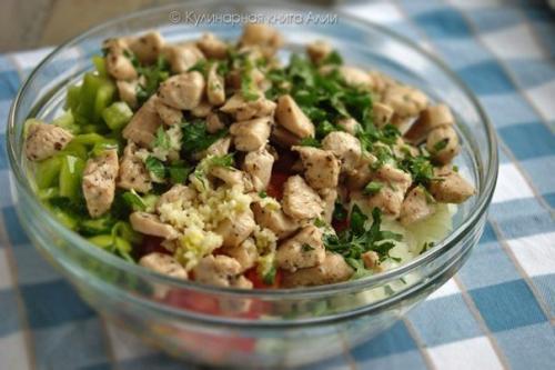 Салат с кукурузой и курицей. 04