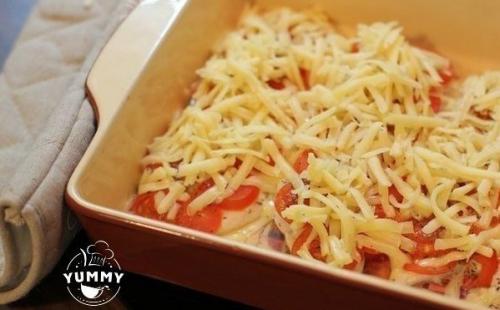 Курица под помидорами и сыром. 04