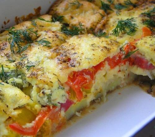 Овощная запеканка.  Ингредиенты: