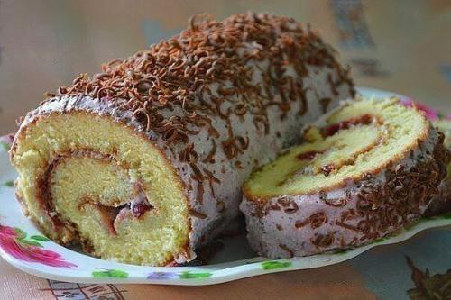 Рулет бисквитный.  Ингредиенты: