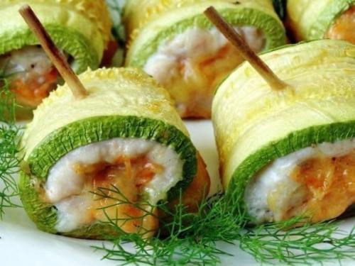 Кабачковые рулетики.  Ингредиенты: 09