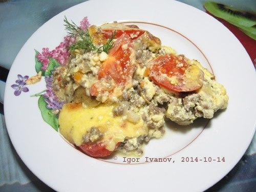 Простейшая мусака (запеканка с баклажанами и фаршем). 09