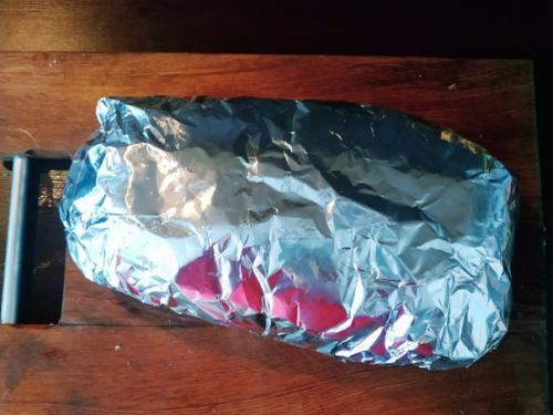 Галантин из курицы с грибами. 07