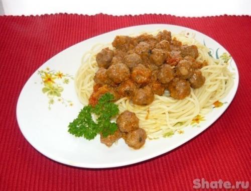 Спагетти с соусом из фрикаделек. 07 Спагетти с соусом из фрикаделек. 07