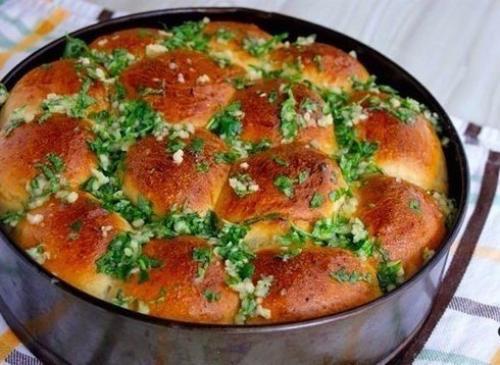 Пампушки к борщу за 20 минут.