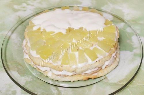 Сметанный торт с фруктами. 05