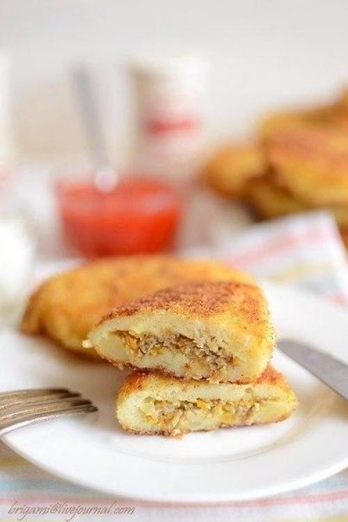 Картофельные зразы с грибами. 01