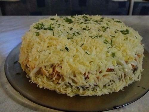 Салат Бонопарт.  Ингредиенты: