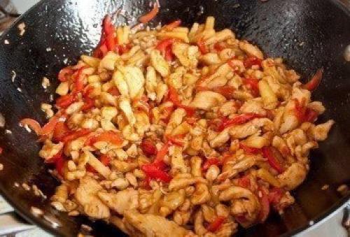 Курица стир - фрай в кисло-сладком соусе. 05