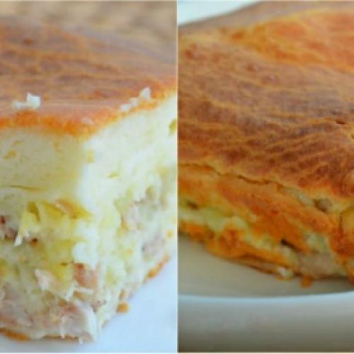 Пирог Проще не Придумаешь с картошкой и грибами.