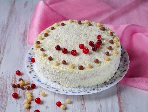 Клюквенно - кокосовый торт ингредиенты: для бисквита яйца куриные - 2 шт. 03