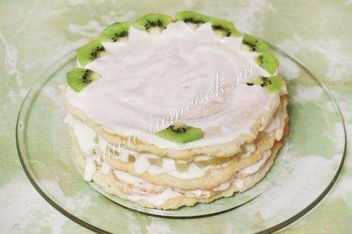 Сметанный торт с фруктами. 06