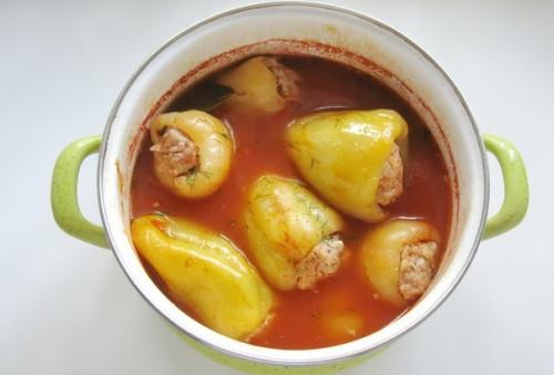 Перец, фаршированный свининой и баклажанами. 06