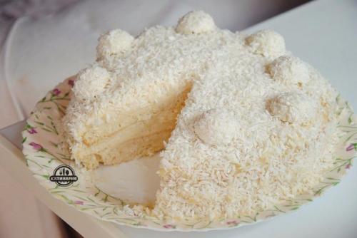 Торт Рафаэлло.  Приготовление: 02