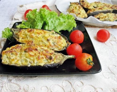 Баклажаны Кучерикас с сырно - творожной начинкой.