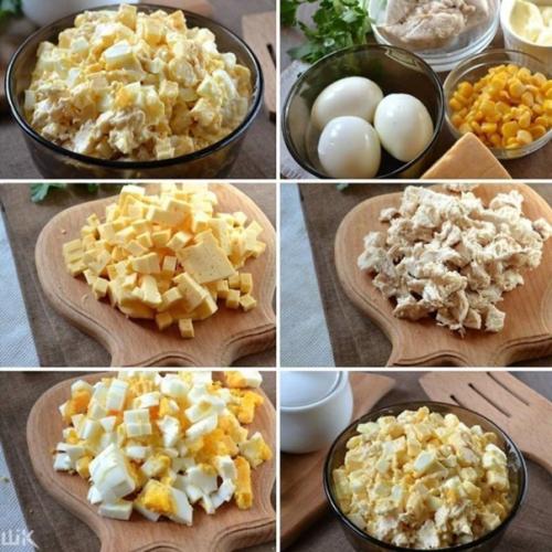 Салат с куриной грудкой.