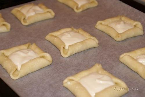 Творожное печенье - пирожное с фруктами. 04