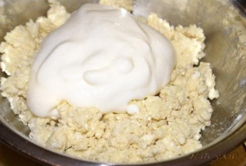 Творожное печенье - пирожное с фруктами. 02