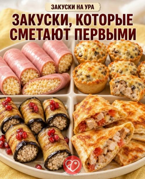 Закуски, которые сметают первыми.

