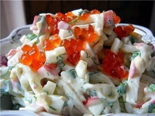 Три простых салатика с кальмарами. 02