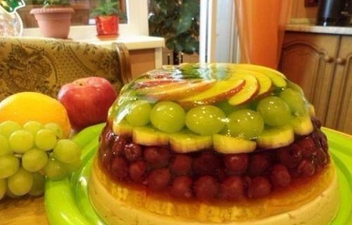 Желейный торт с фруктами?