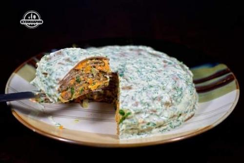 Праздничный печеночный торт.