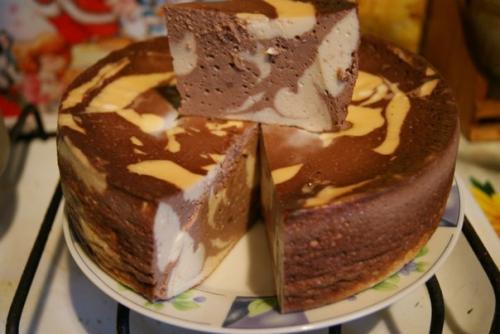 Очень красивый мраморный чизкейк Зебра.