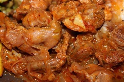 Куриные желудочки в духовке.