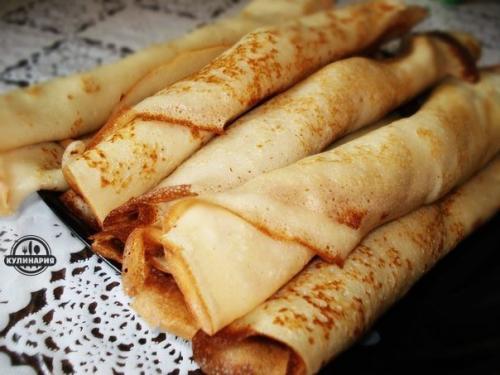 Тонкие блинчики.  Ингредиенты: