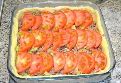 Открытый мясной пирог из картофельного теста. 06