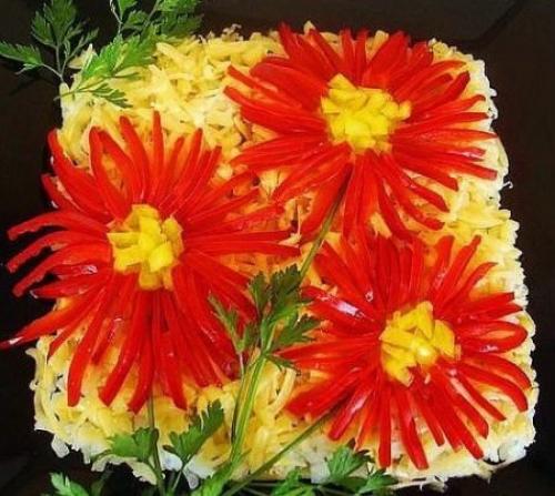 Салат Гербера.  Ингредиенты.