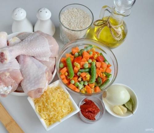 Куриные ножки, запеченные с рисом и овощами? 01