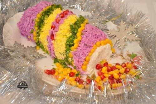 Салат Новогодняя Хлопушка. 08