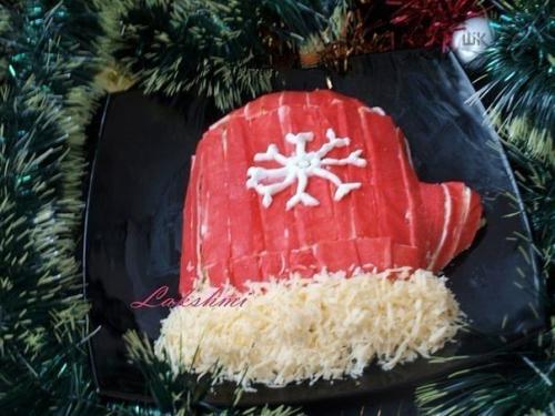 Салат Варежка Деда Мороза. 04