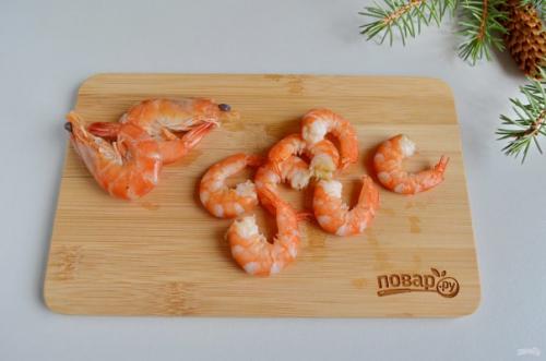 Заливной салат с креветками и авокадо. 02