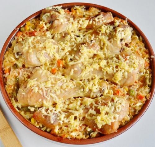Куриные ножки, запеченные с рисом и овощами? 08