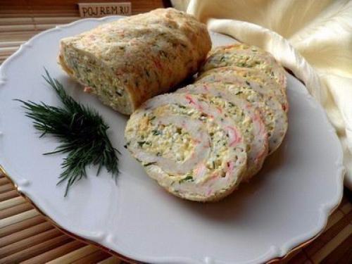 Рулет из крабовых палочек в лаваше. 04