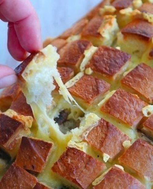 Сырный хлеб с грибами. 01