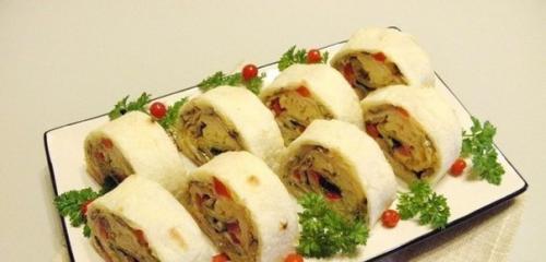 Рулет из лаваша на новый год. 05