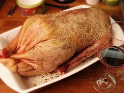 Новогодний гусь с яблоками и тмином. 08