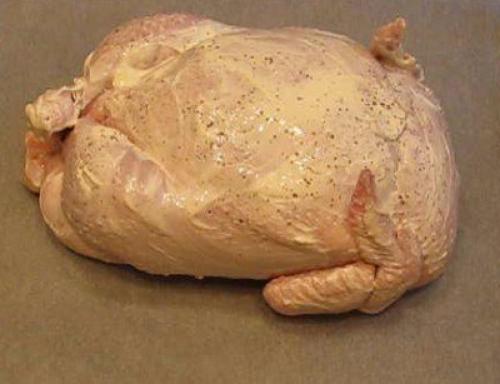 Курица, фаршированные блинчиками свининой и яйцами. 04