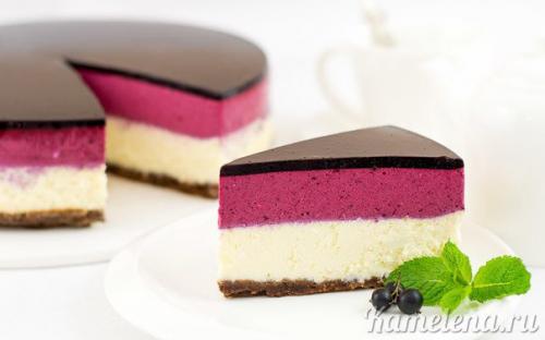 Чизкейк с муссом из черной смородины. Чизкейк с муссом из чёрной смородины.