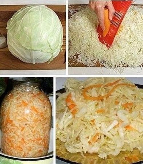 Быстрая квашеная капуста. 


