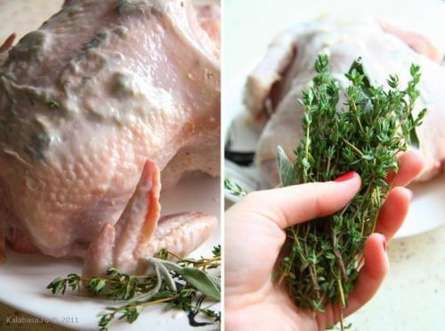 Курица с инъекциями белого вина и сливок. 05