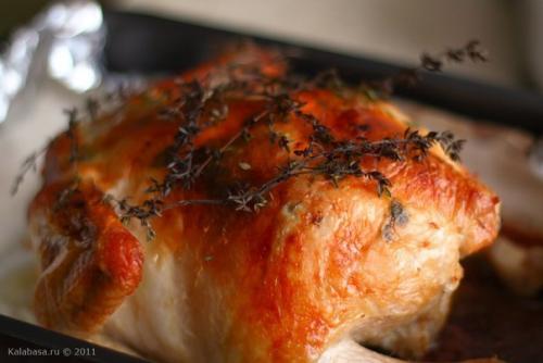 Курица с инъекциями белого вина и сливок. 07