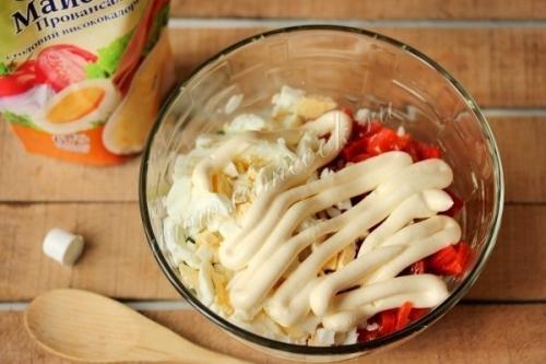 Салат Шедевр с курицей и сладким перцем. 04