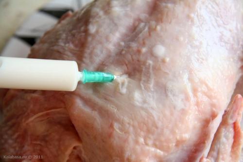 Курица с инъекциями белого вина и сливок. 03