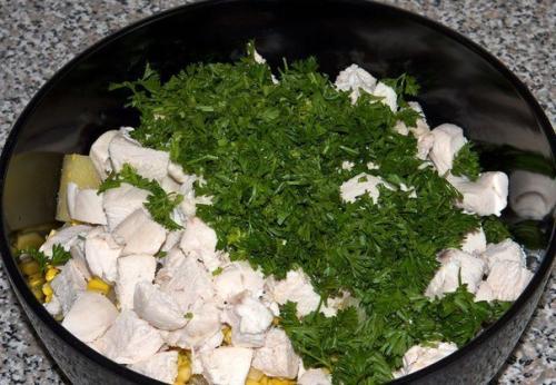 Салат из курицы с ананасами? 08