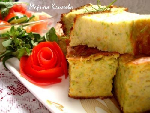 Запеканка из кабачка, моркови и сыра.